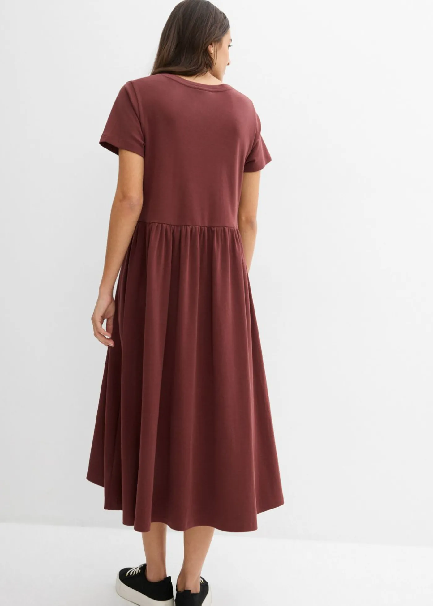bonprix bonprix Vestido de punto de algodón orgánico puro Café Outlet
