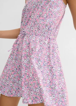 bonprix bonprix Vestido de punto de algodón puro Rosa con flores