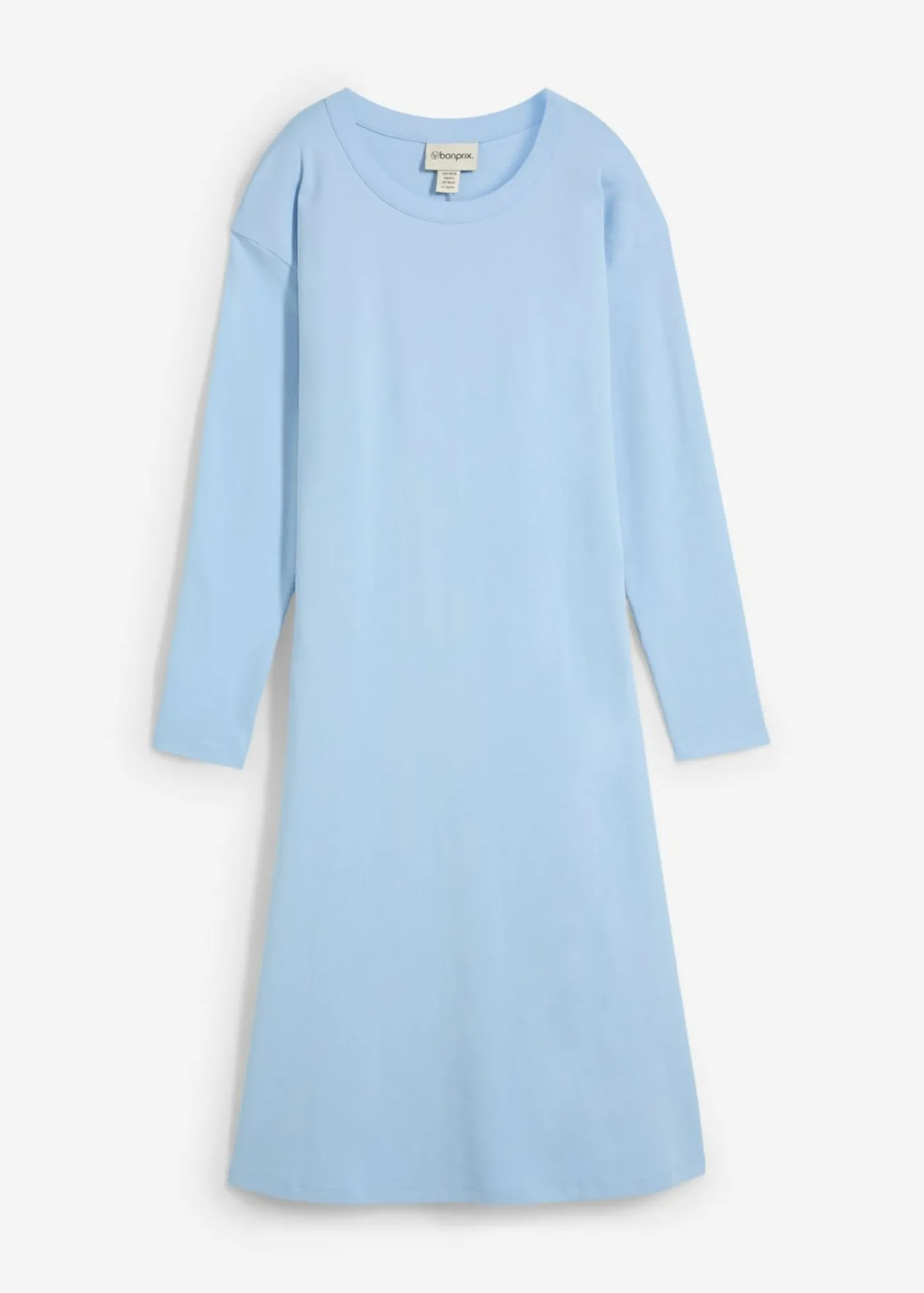 bonprix bonprix Vestido de punto de algodón orgánico puro pesado Azul claro Clearance