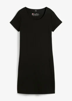 bonprix bonprix Vestido de punto de algodón orgánico elástico Negro Best