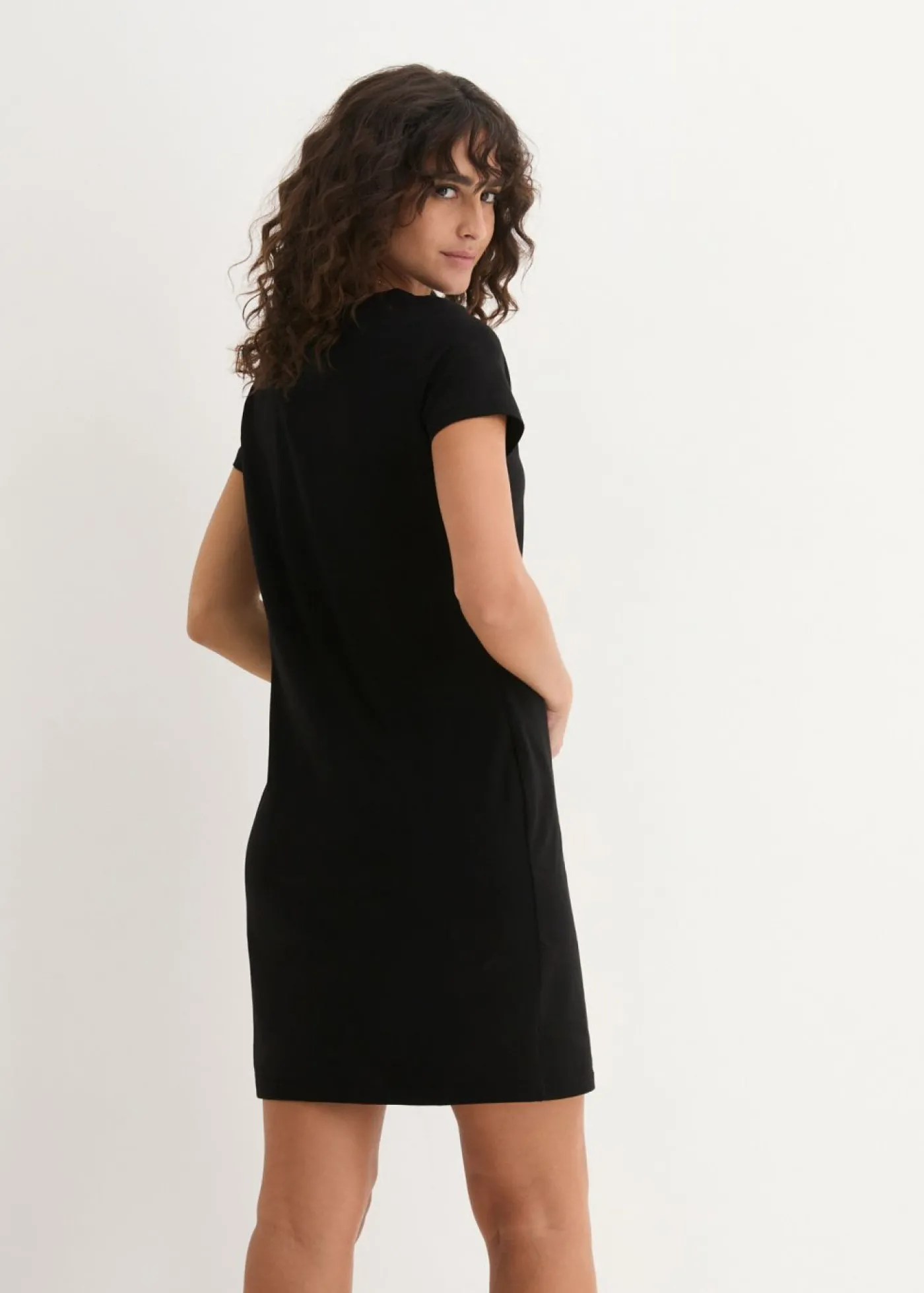 bonprix bonprix Vestido de punto de algodón orgánico elástico Negro Best