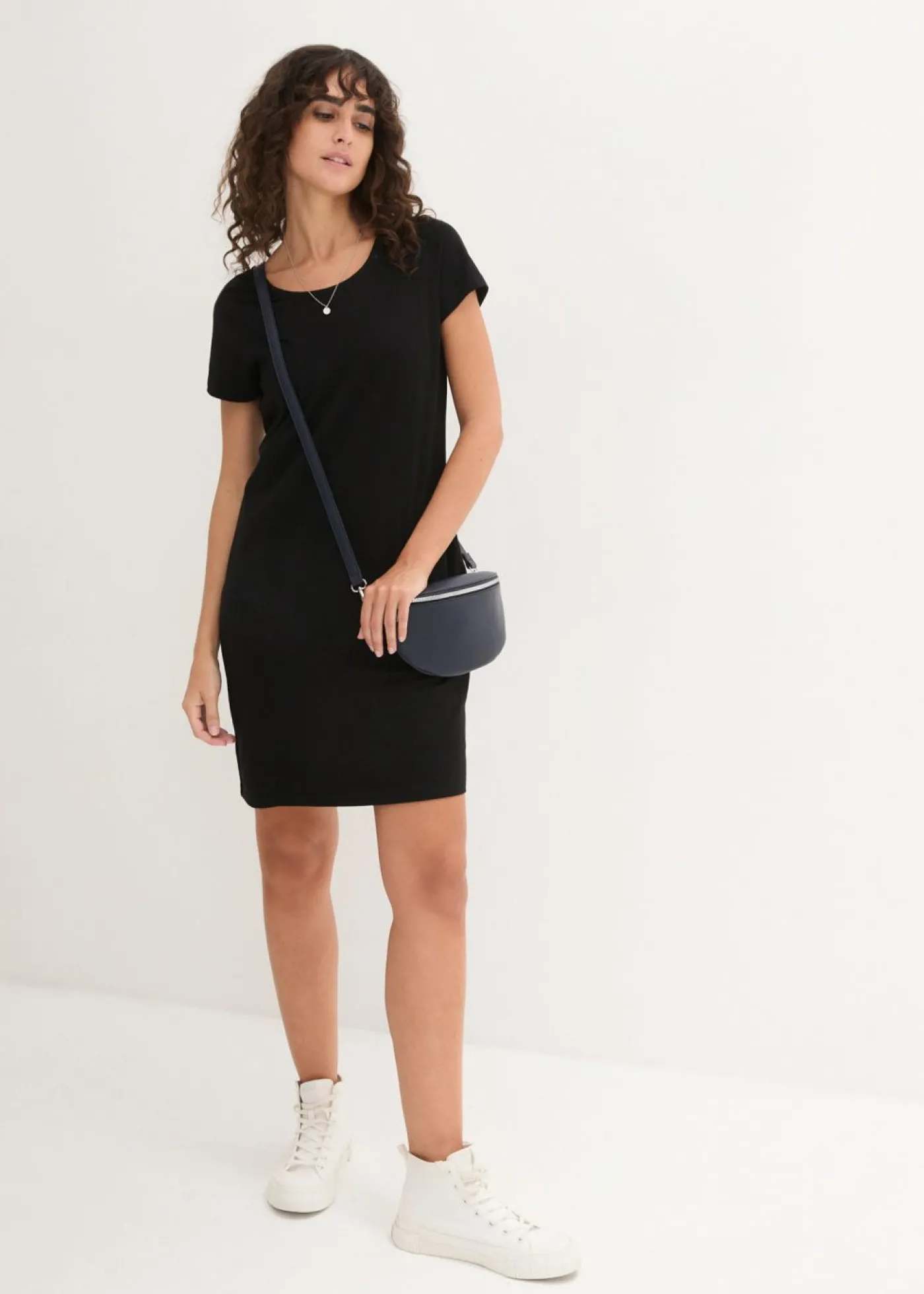 bonprix bonprix Vestido de punto de algodón orgánico elástico Negro Best