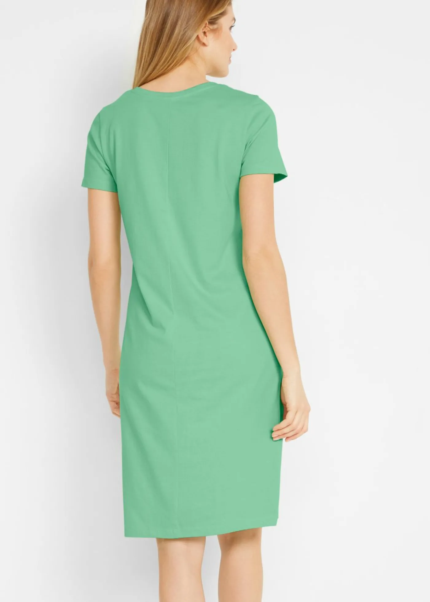 bonprix bonprix Vestido de punto de algodón puro (2 unidades) menta + negro Hot