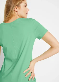 bonprix bonprix Vestido de punto de algodón puro (2 unidades) menta + negro Hot
