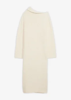 bonprix bonprix Vestido de punto de canalé blanco perla Online