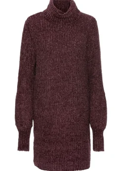 bonprix bonprix Vestido de punto de chenilla de poliéster reciclado Berenjena Online