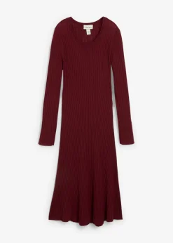 bonprix bonprix Vestido de punto de lana merina rojo avellana New
