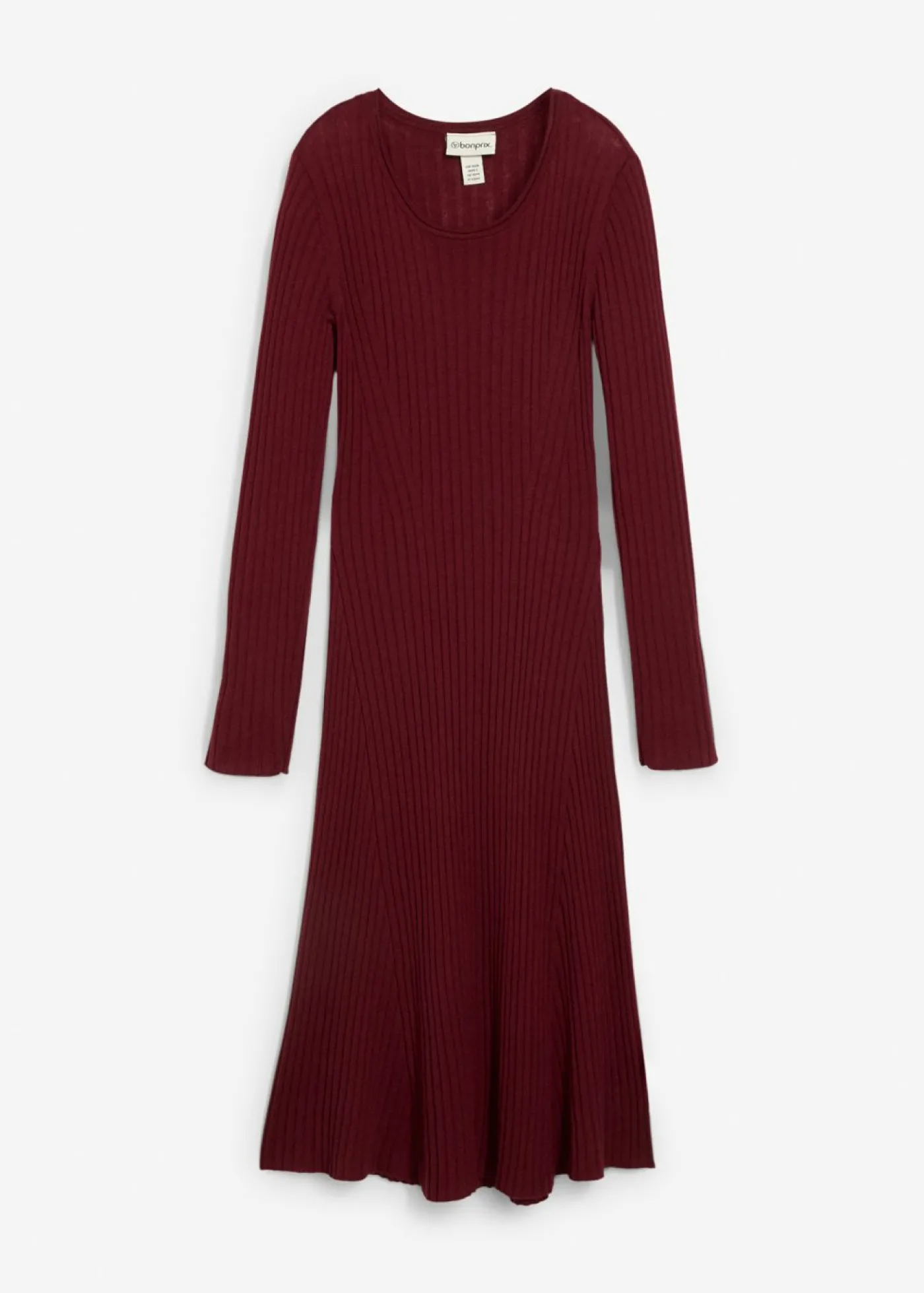 bonprix bonprix Vestido de punto de lana merina rojo avellana New