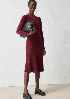 bonprix bonprix Vestido de punto de lana merina rojo avellana New