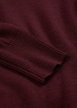 bonprix bonprix Vestido de punto de lana merina rojo burdeos Clearance
