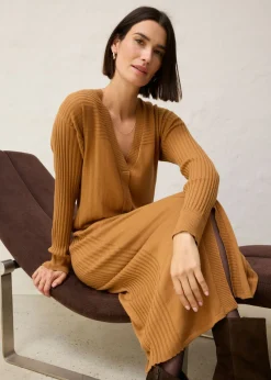 bonprix bonprix Vestido de punto de lana merina Avellana Sale