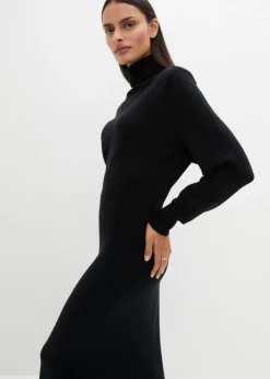bonprix bonprix Vestido de punto de lana merina Negro Sale