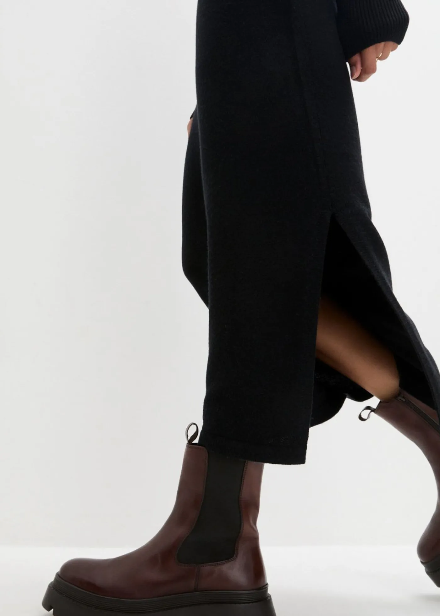 bonprix bonprix Vestido de punto de lana merina Negro Sale