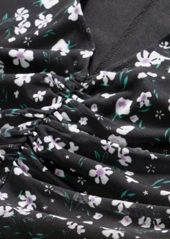 bonprix bonprix Vestido de punto de malla fina Negro de flores Hot