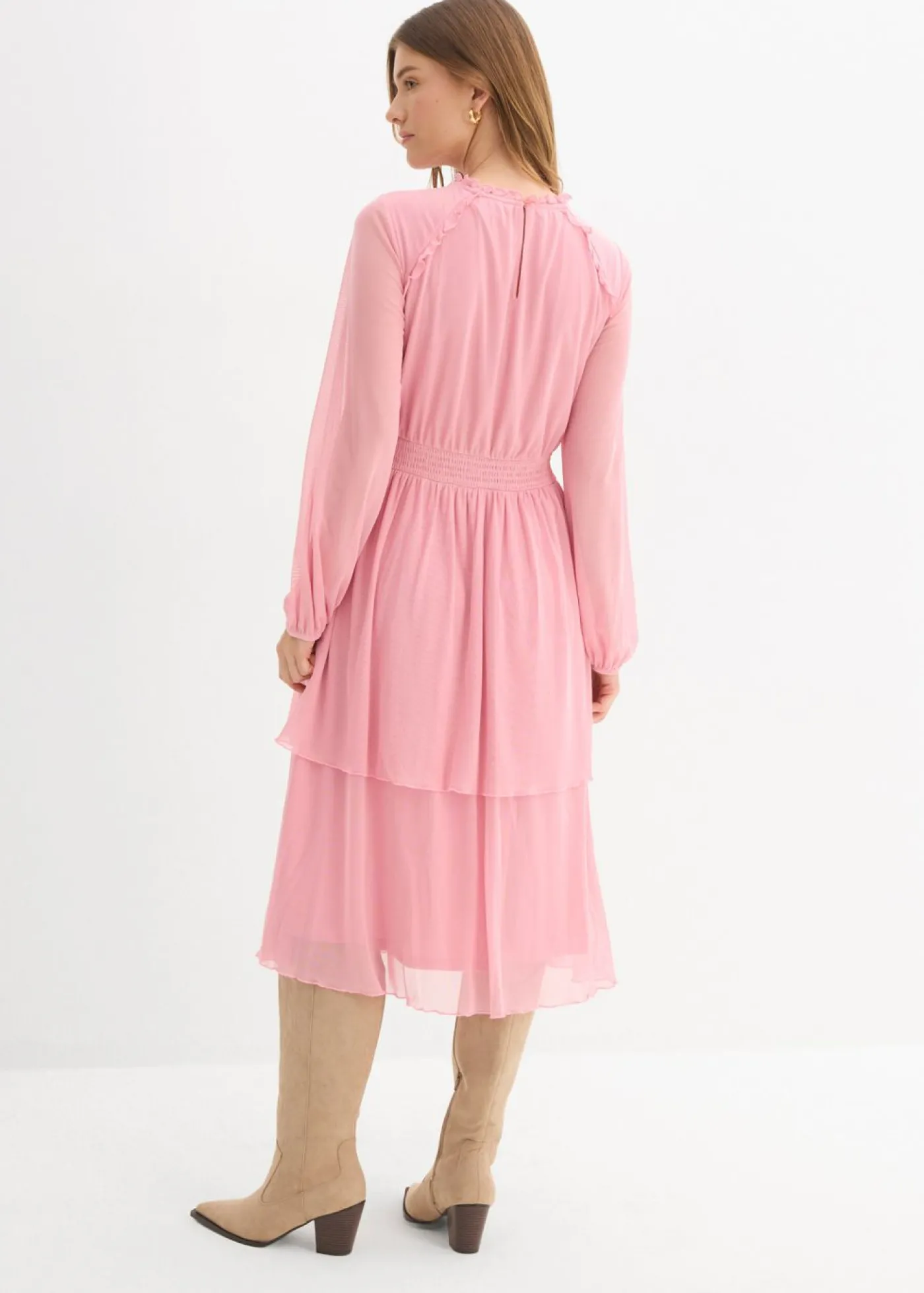 bonprix bonprix Vestido de punto de malla fina orquídea ahumado Clearance