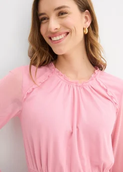 bonprix bonprix Vestido de punto de malla fina orquídea ahumado Clearance