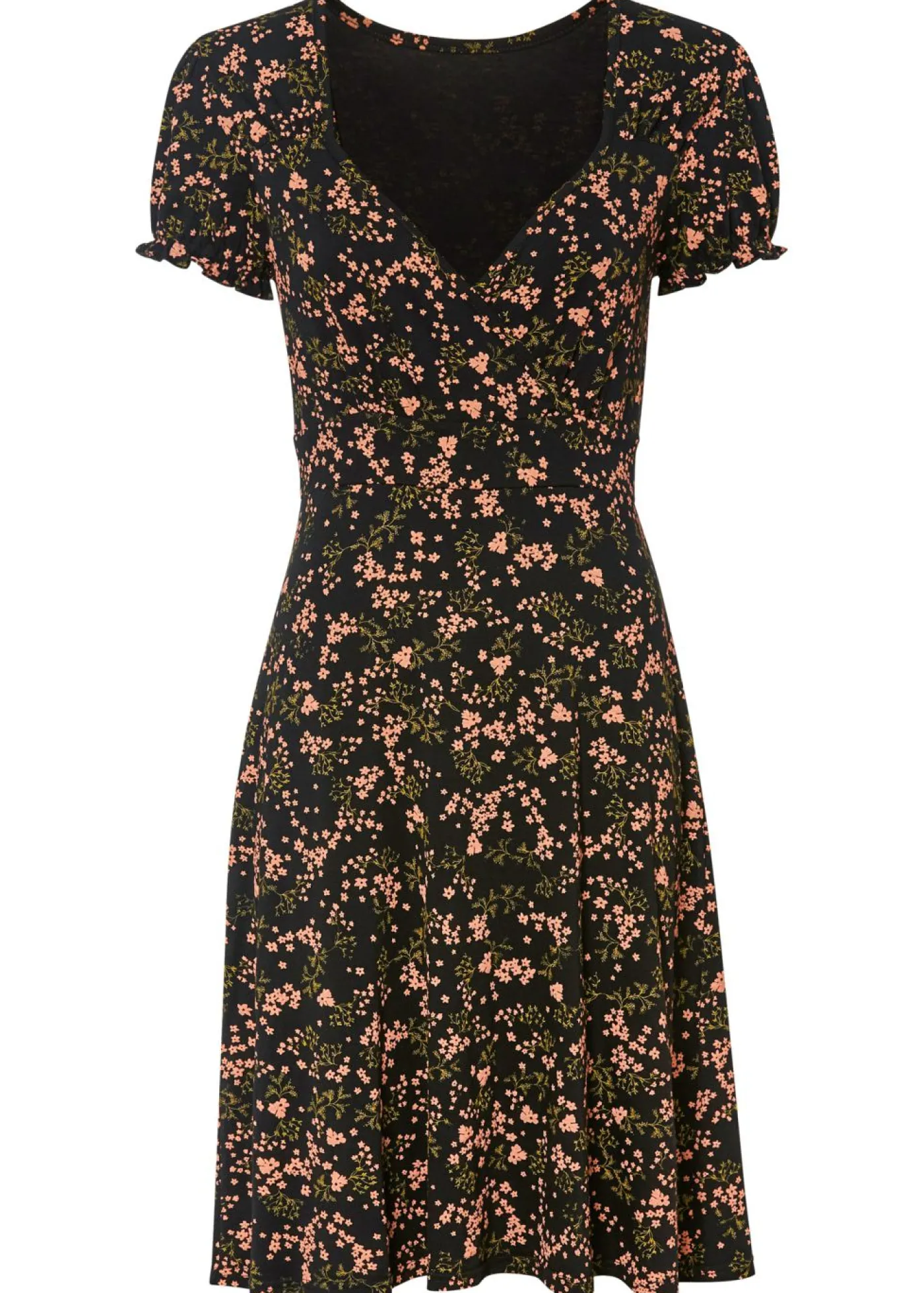 bonprix bonprix Vestido de punto de mezcla de viscosa Negro de flores Best