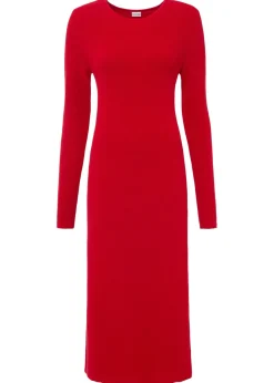 bonprix BODYFLIRT Vestido de punto de mezcla de viscosa rojo oscuro intenso Online