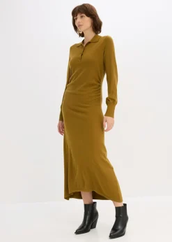 bonprix bonprix Vestido de punto de mezcla de viscosa suave Verde tierra Best