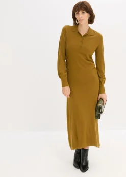 bonprix bonprix Vestido de punto de mezcla de viscosa suave Verde tierra Best