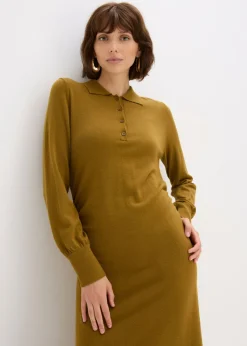 bonprix bonprix Vestido de punto de mezcla de viscosa suave Verde tierra Best