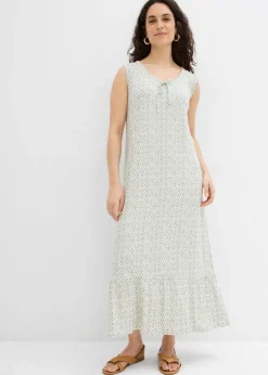 bonprix bonprix Vestido de punto de mezcla de viscosa verde alga-blanco lana Hot