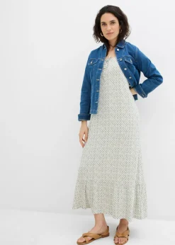 bonprix bonprix Vestido de punto de mezcla de viscosa verde alga-blanco lana Hot