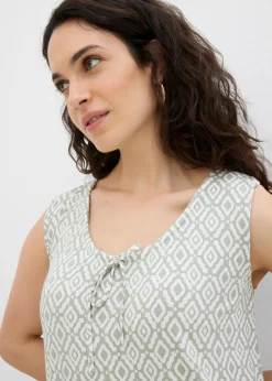 bonprix bonprix Vestido de punto de mezcla de viscosa verde alga-blanco lana Hot