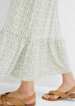 bonprix bonprix Vestido de punto de mezcla de viscosa verde alga-blanco lana Hot