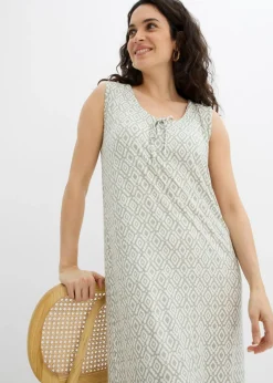 bonprix bonprix Vestido de punto de mezcla de viscosa verde alga-blanco lana Hot