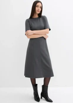 bonprix bonprix Vestido de punto de mezcla de viscosa fluida antracita