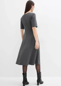 bonprix bonprix Vestido de punto de mezcla de viscosa fluida antracita