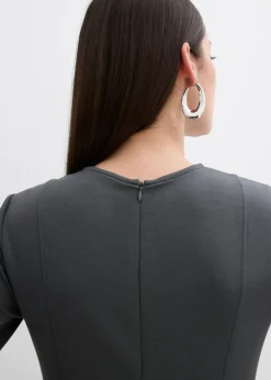 bonprix bonprix Vestido de punto de mezcla de viscosa fluida antracita