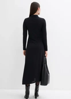 bonprix bonprix Vestido de punto de mezcla de modal suave Negro