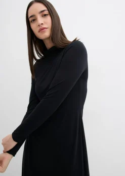 bonprix bonprix Vestido de punto de mezcla de modal suave Negro
