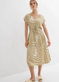 bonprix bonprix Vestido de punto de mezcla de viscosa fluida blanco lana-beige nuevo Online