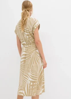 bonprix bonprix Vestido de punto de mezcla de viscosa fluida blanco lana-beige nuevo Online