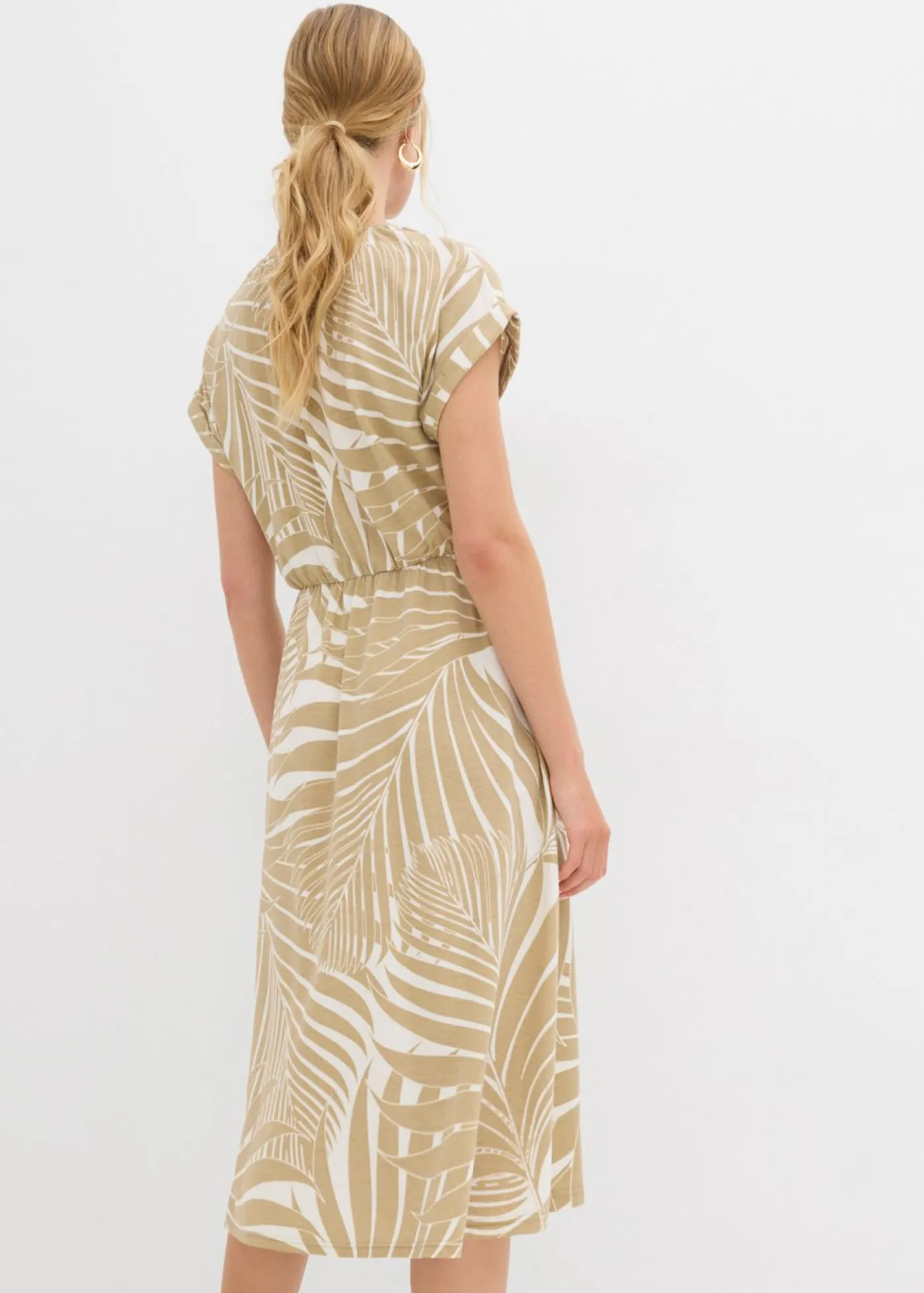 bonprix bonprix Vestido de punto de mezcla de viscosa fluida blanco lana-beige nuevo Online