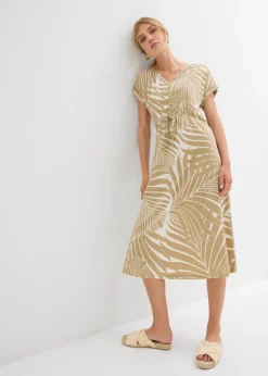 bonprix bonprix Vestido de punto de mezcla de viscosa fluida blanco lana-beige nuevo Online