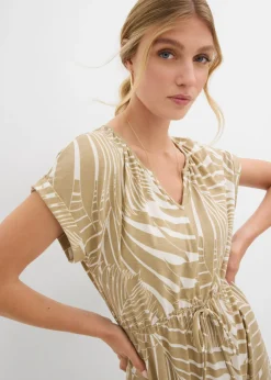 bonprix bonprix Vestido de punto de mezcla de viscosa fluida blanco lana-beige nuevo Online