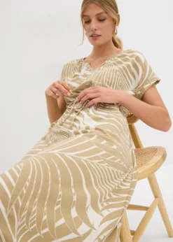 bonprix bonprix Vestido de punto de mezcla de viscosa fluida blanco lana-beige nuevo Online