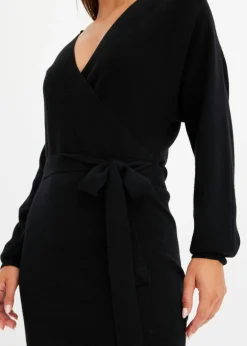 bonprix bonprix Vestido de punto de mezcla de viscosa fluida Negro Online
