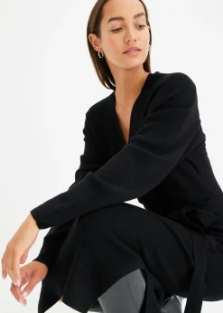 bonprix bonprix Vestido de punto de mezcla de viscosa fluida Negro Online