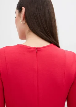 bonprix bonprix Vestido de punto de mezcla de viscosa fluida Rojo Discount