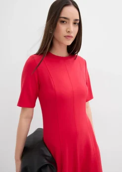 bonprix bonprix Vestido de punto de mezcla de viscosa fluida Rojo Discount
