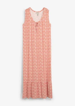 bonprix bonprix Vestido de punto de mezcla de viscosa cayena-blanco lana Clearance