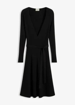bonprix bonprix Vestido de punto de mezcla de viscosa Negro Outlet