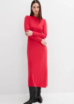 bonprix bonprix Vestido de punto de mezcla de modal suave Rojo Hot