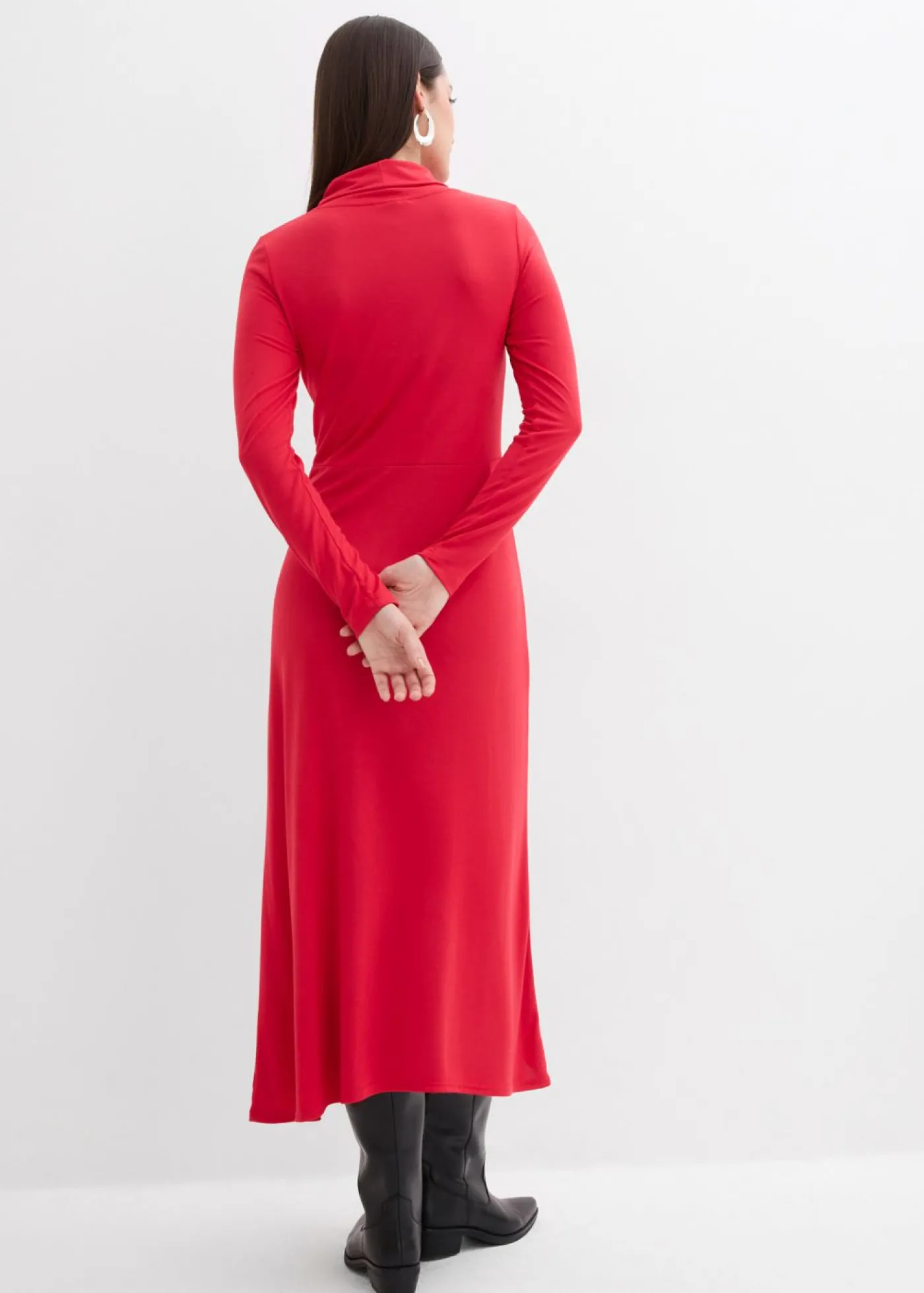 bonprix bonprix Vestido de punto de mezcla de modal suave Rojo Hot