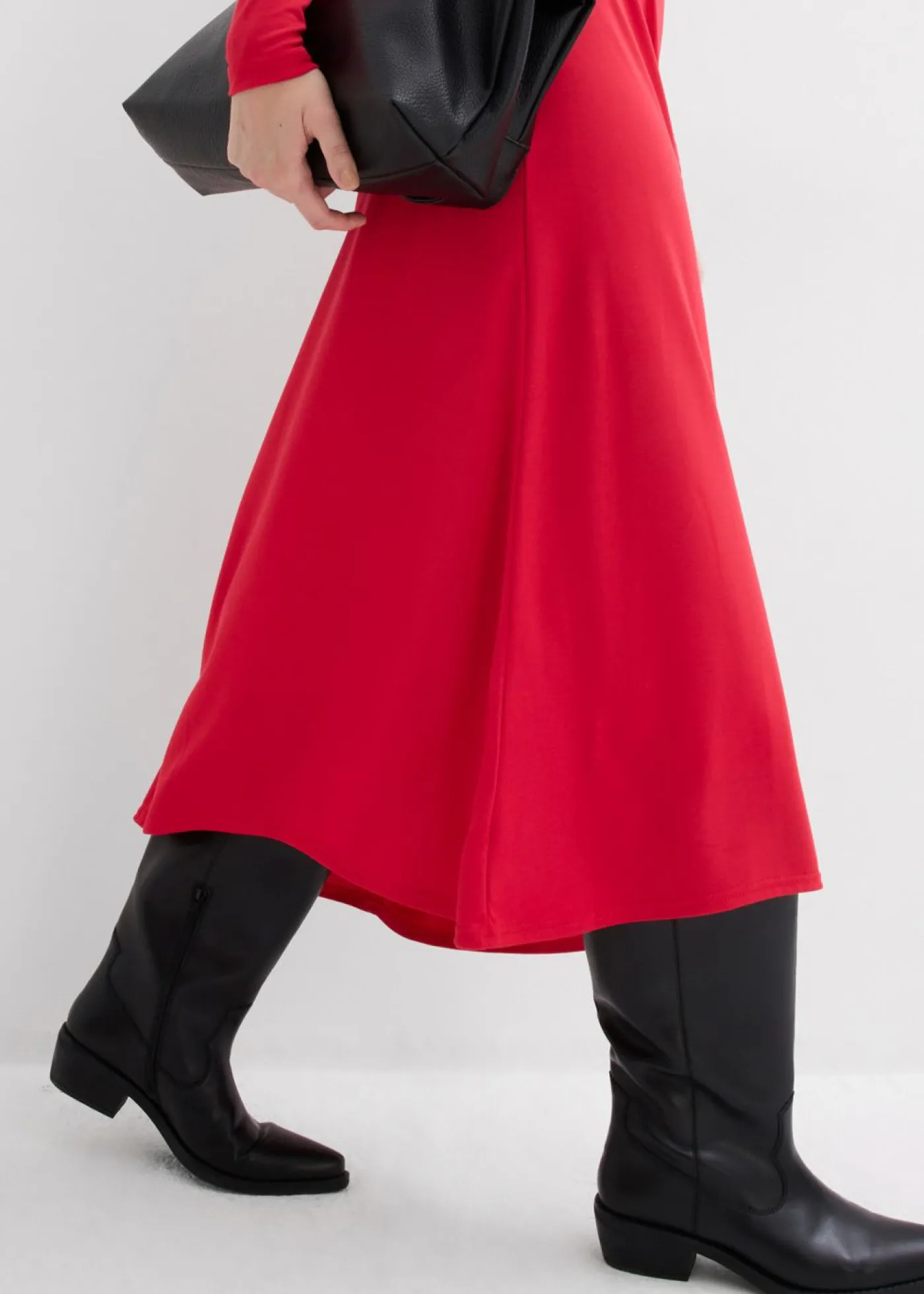 bonprix bonprix Vestido de punto de mezcla de modal suave Rojo Hot